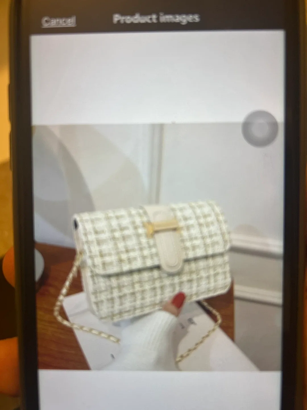 Beige Tweed Chain Bag - New! image indicator(3)