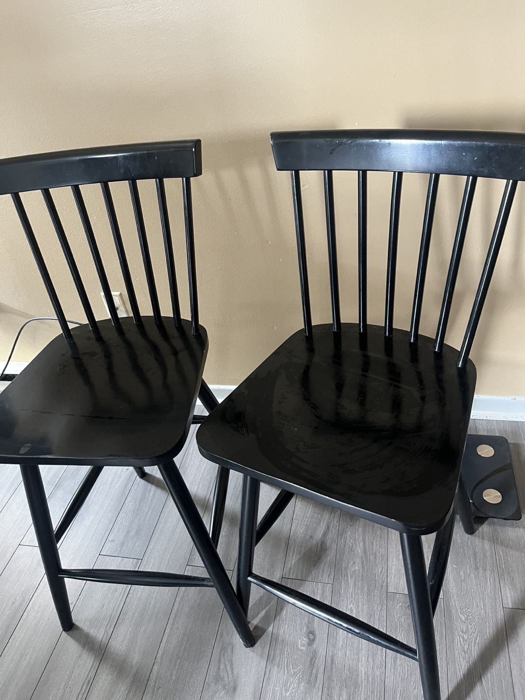 Set of 2 Black Bar Stools - photo 2