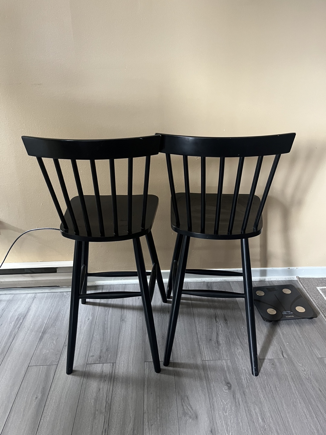 Set of 2 Black Bar Stools - photo 3