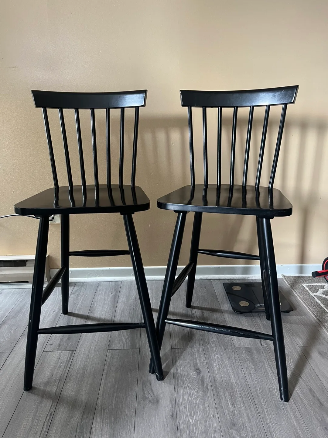 Set of 2 Black Bar Stools