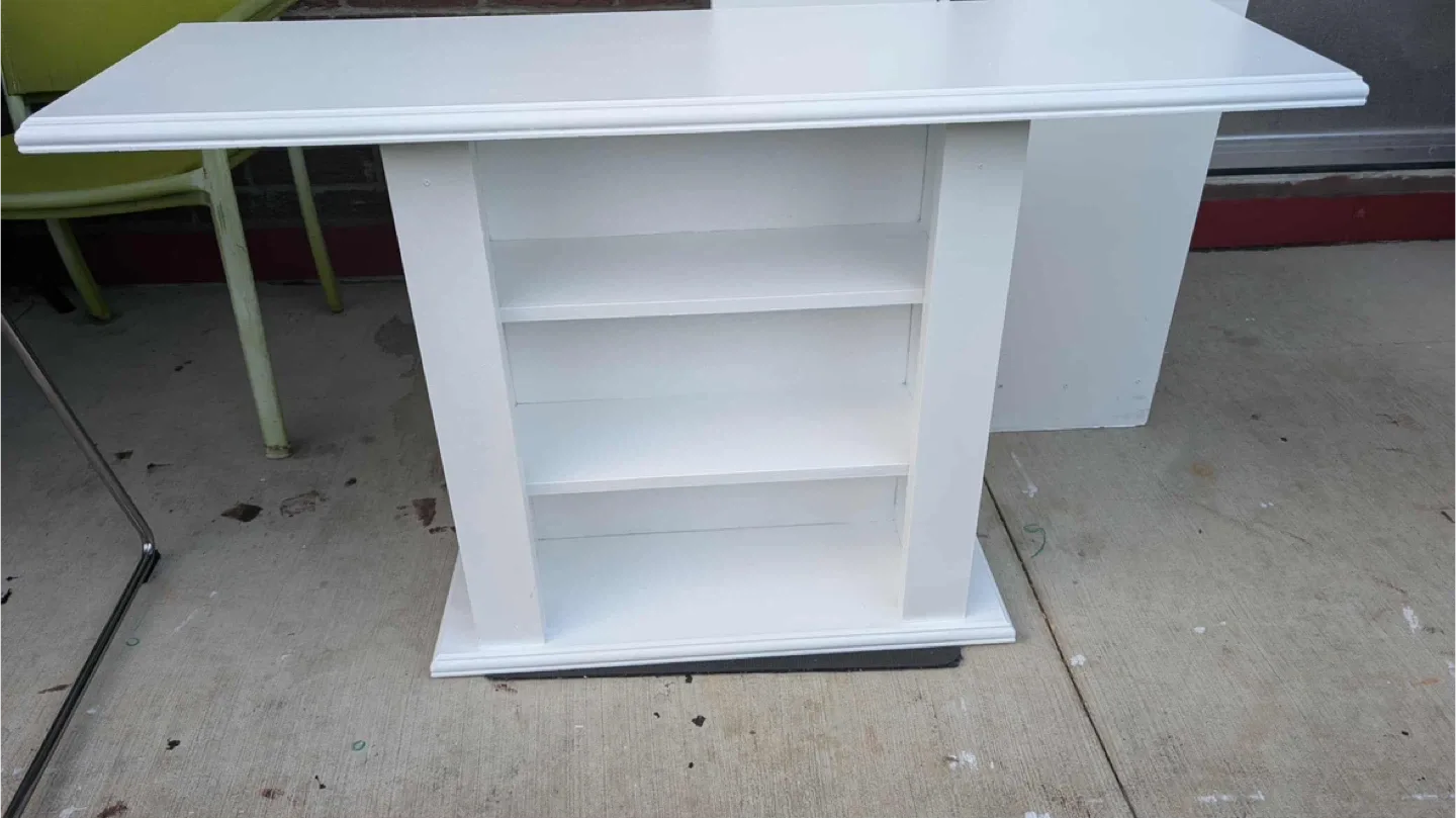 White Bar Table with Shelves