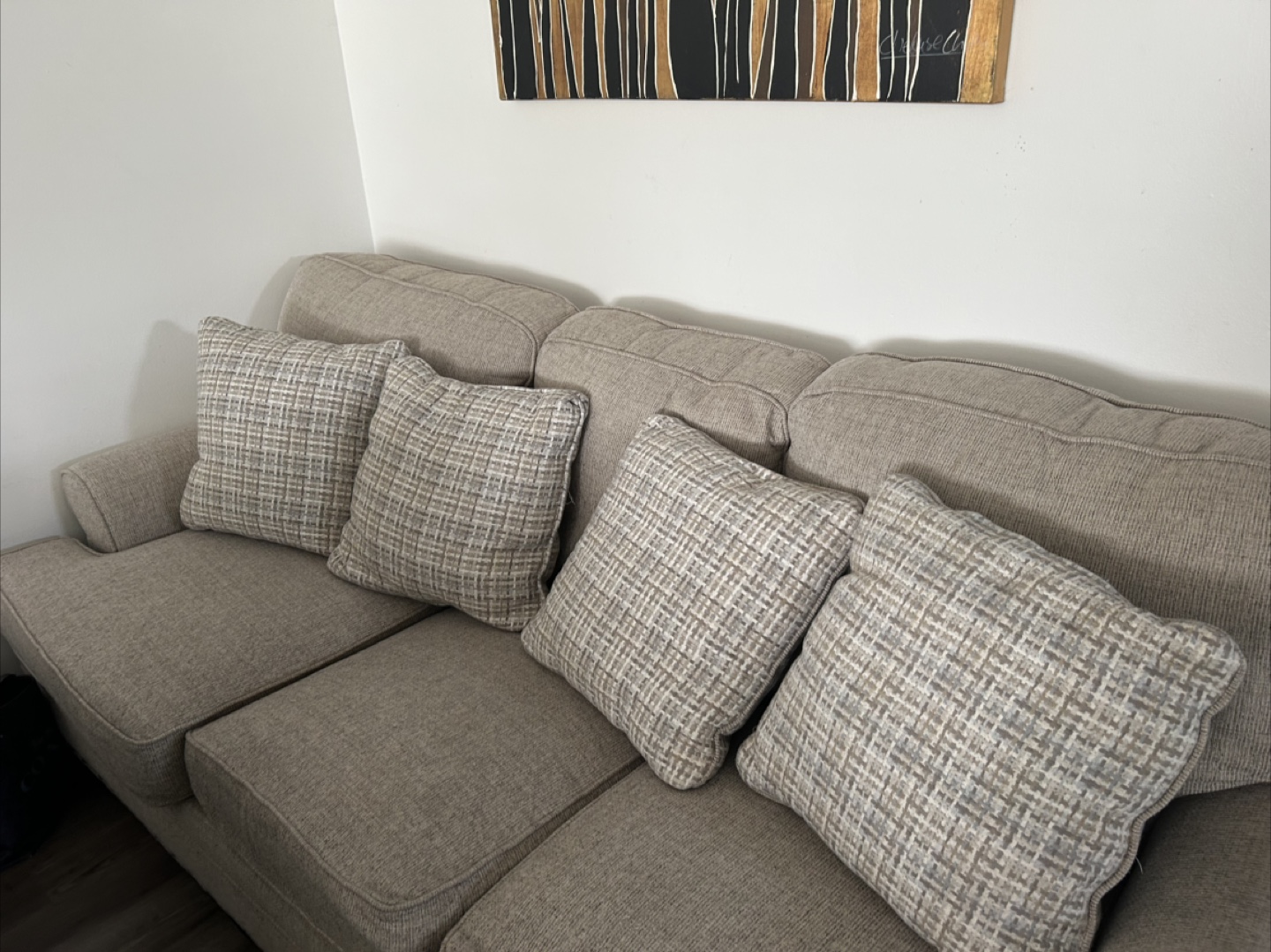 Neutral Sofa with Pillows - photo 2