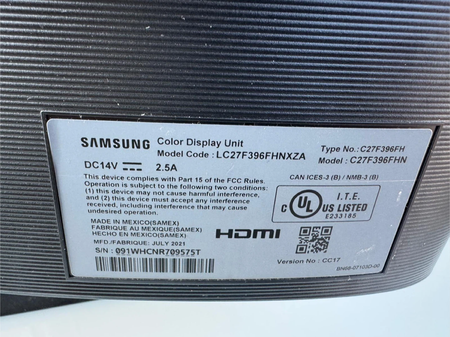 Samsung C27F396FH 27" Curved Monitor - photo 3