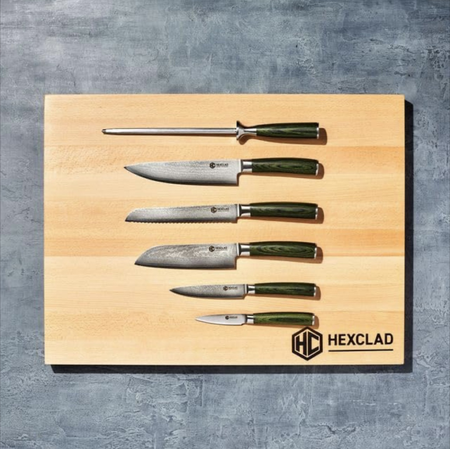 Hexclad 6-Piece Knife Set with Pakkawood Handles