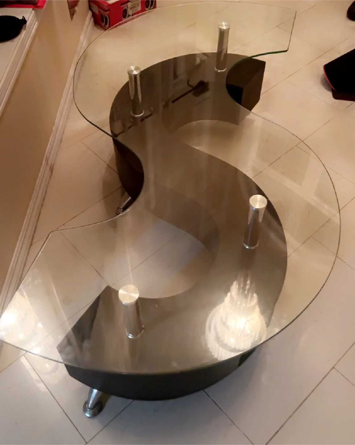 Savon 52.5" Modern S-shaped + Storage Coffee Table image indicator(3)