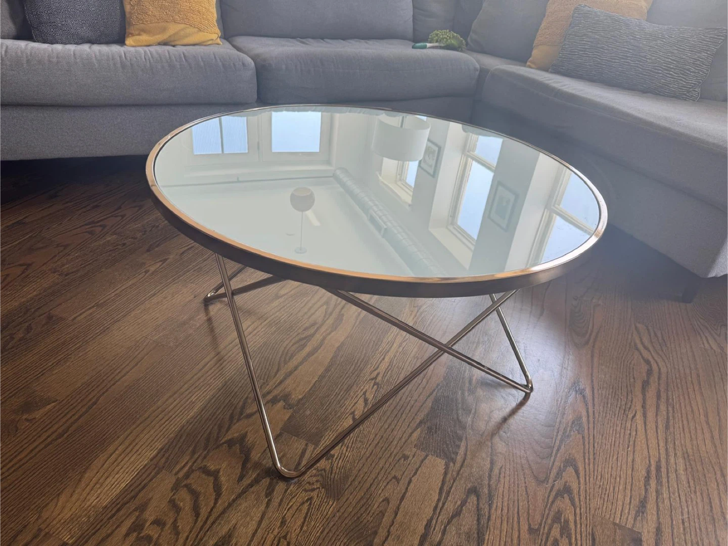 Oval Glass Coffee Table