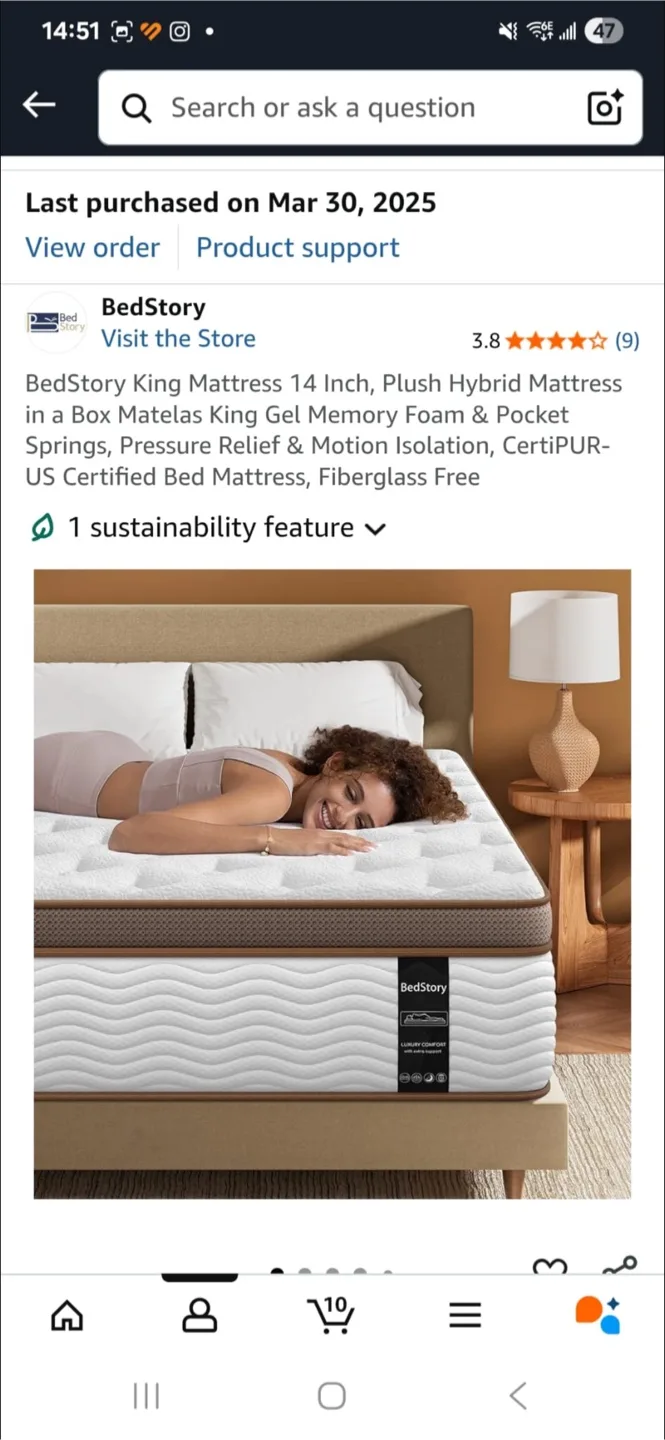 Pickup Tomorrow, BedStory Hybrid King Mattress 14-Inch image indicator(4)