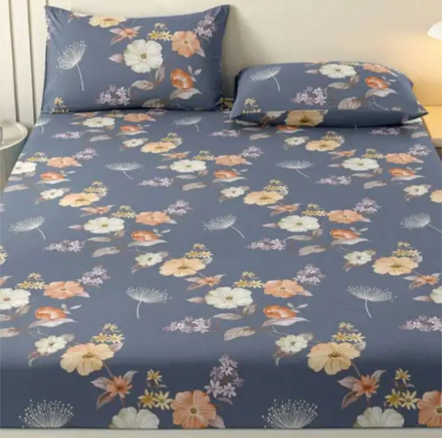 3 pieces Queen size Fitted bedsheet set image indicator(9)