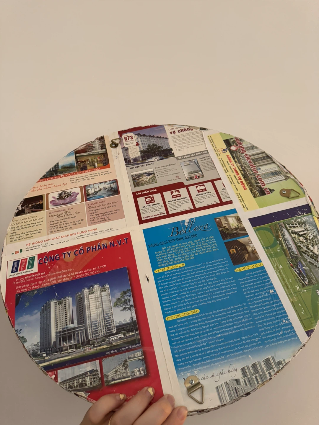 Magazine Round Circle Woven Paper Mirror - photo 2
