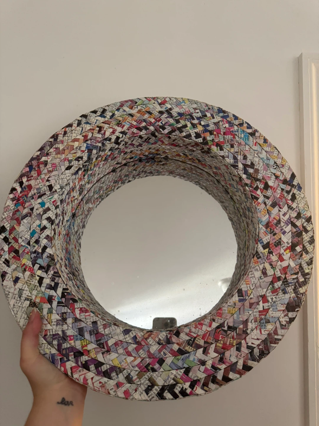 Magazine Round Circle Woven Paper Mirror