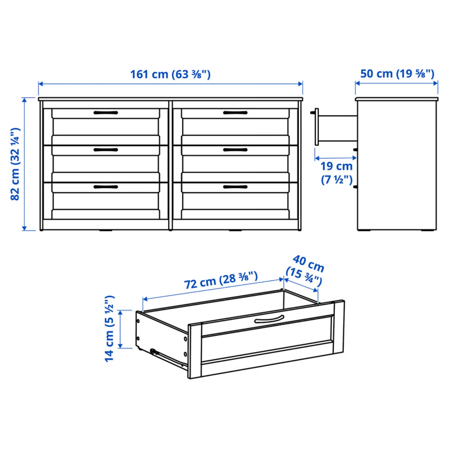 IKEA Songesand White 6-Drawer Dresser - photo 2