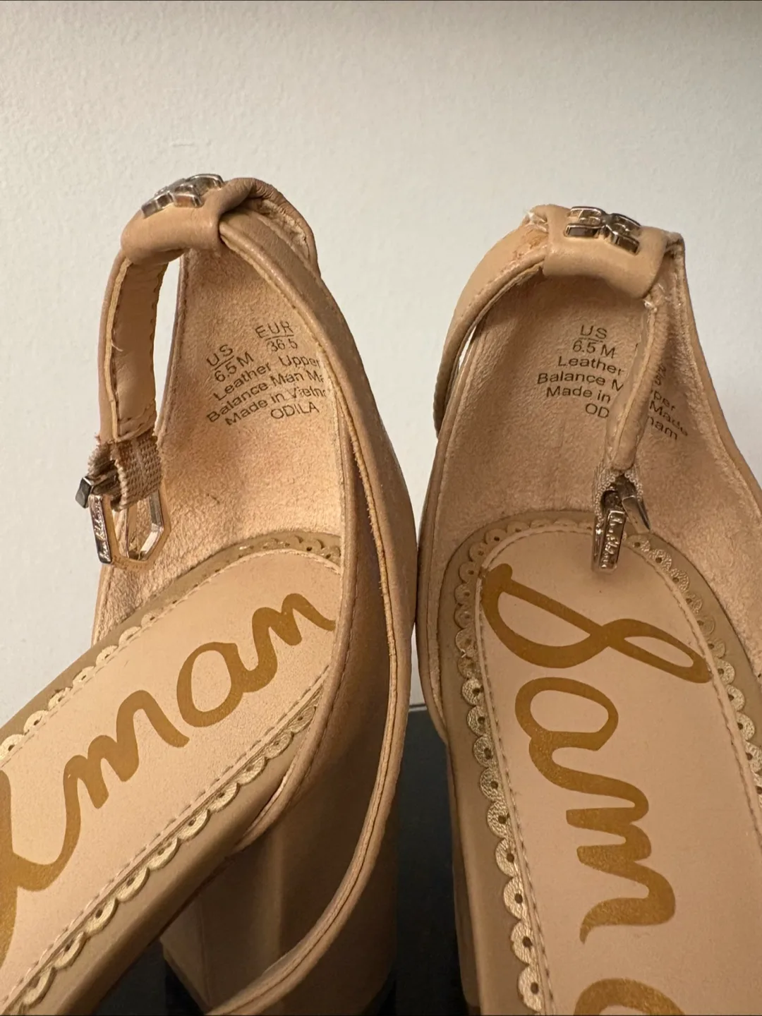 Sam Edelman Beige Leather Heels - Size 6.5 image indicator(2)