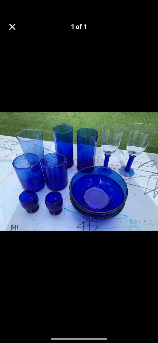 Blue Glassware Set thumbnail