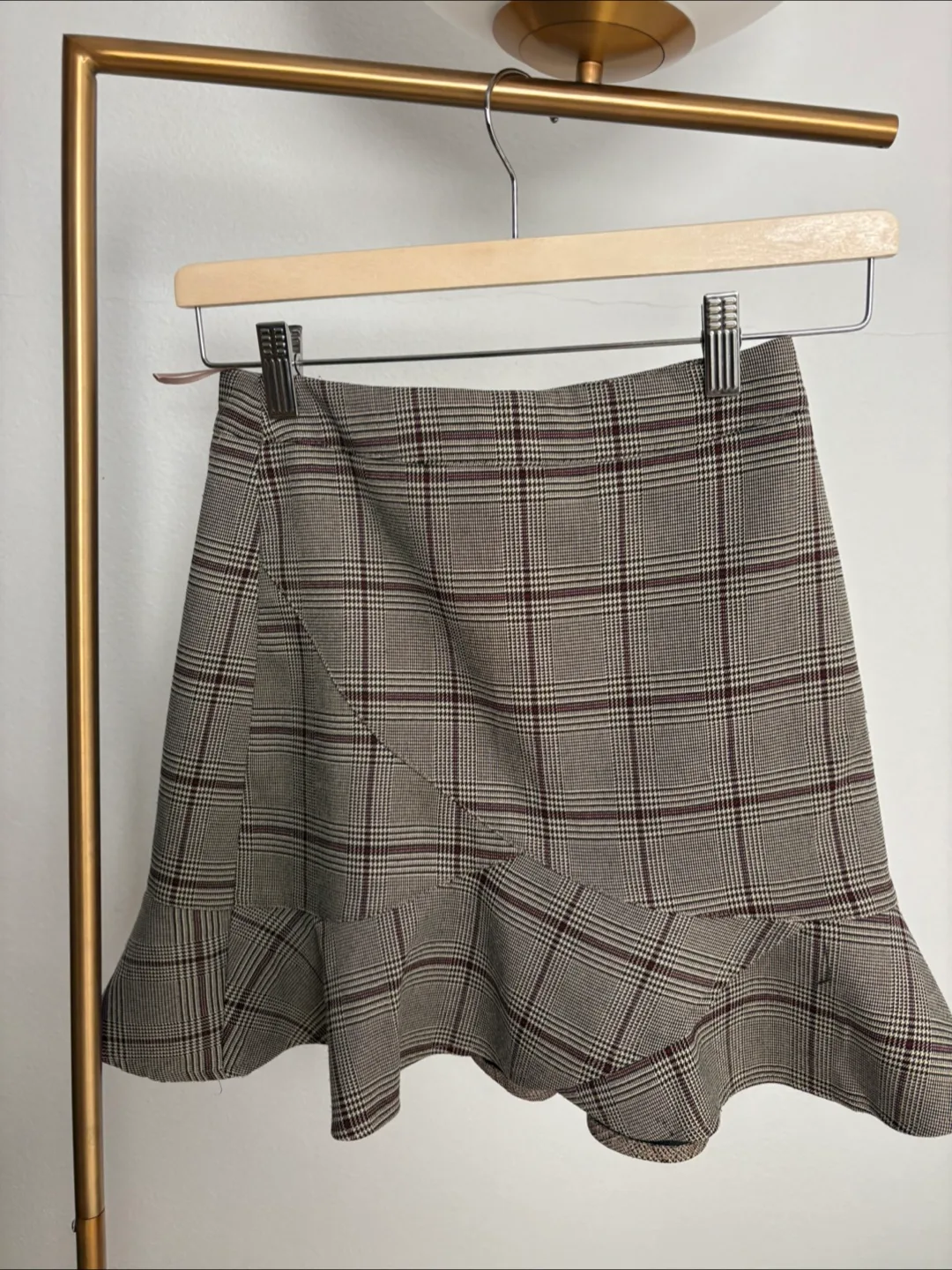 AIKE 蓉蓉 Plaid Ruffle Skirt - Size S thumbnail