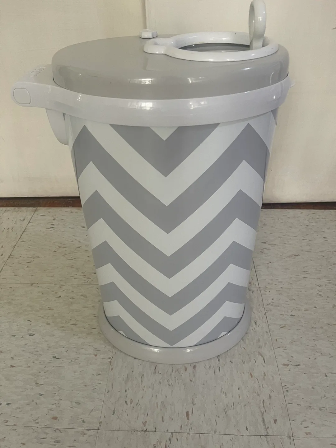 Ubbi Diaper Pail - Gray Chevron thumbnail