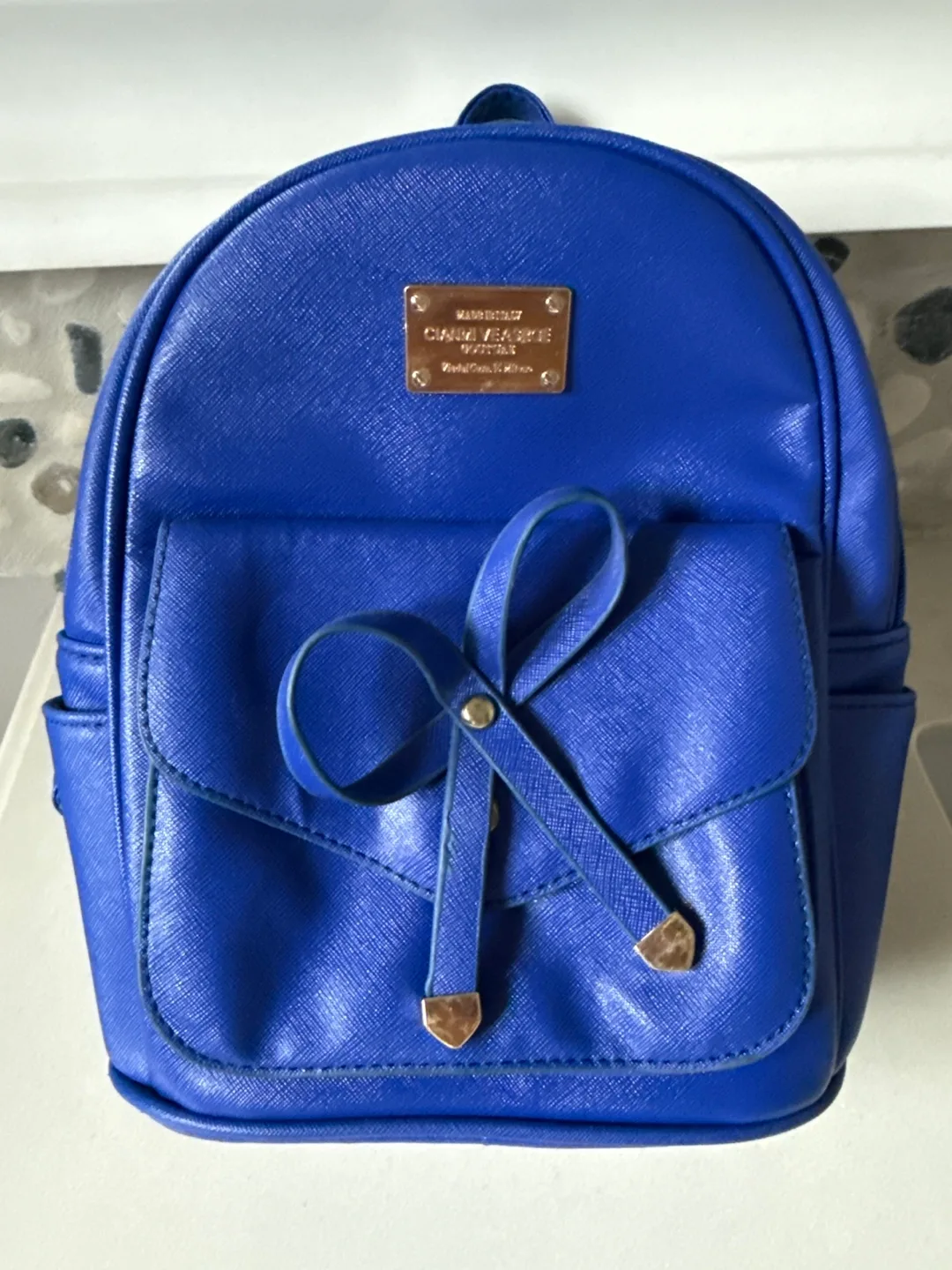 Gianni Veersace Blue Mini Backpack thumbnail