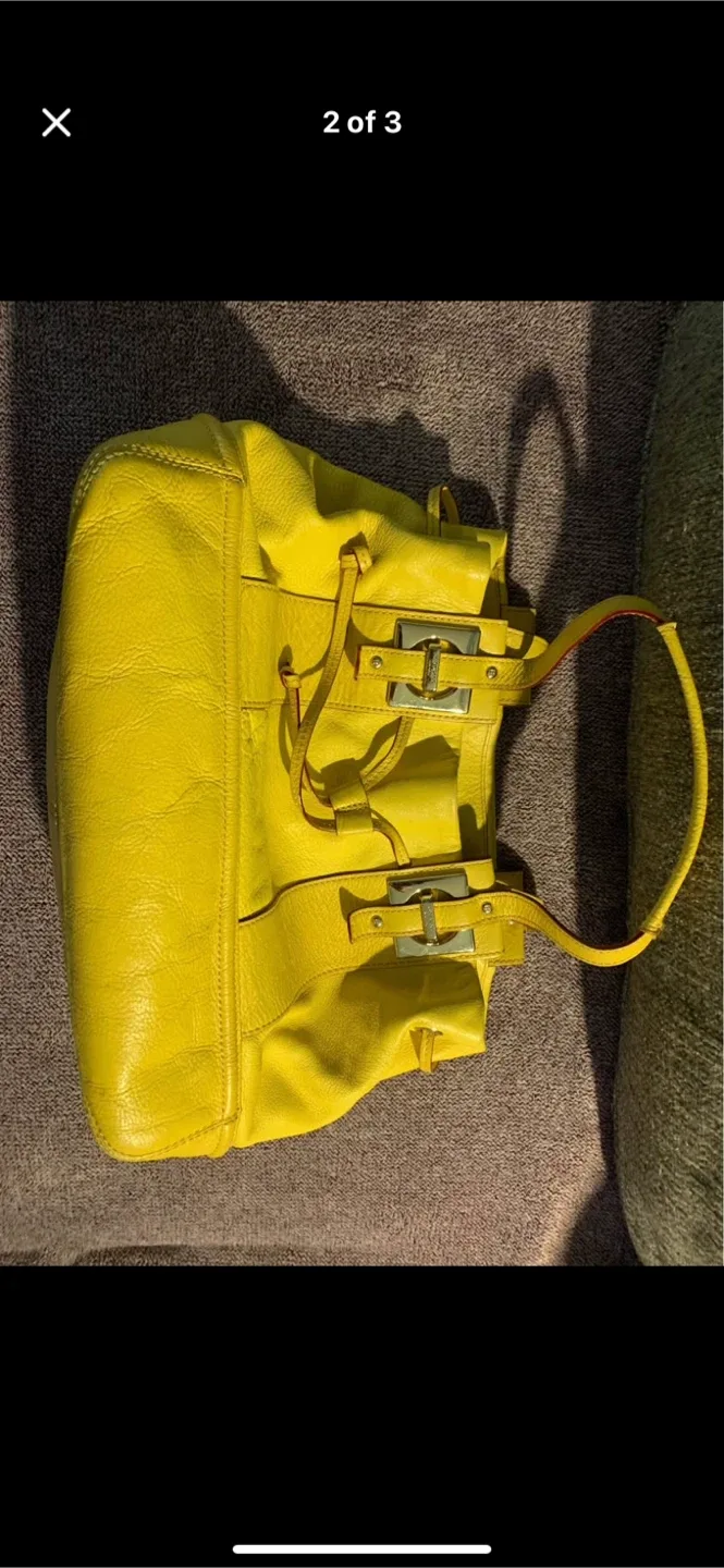 Kate Spade Yellow Leather Satchel thumbnail