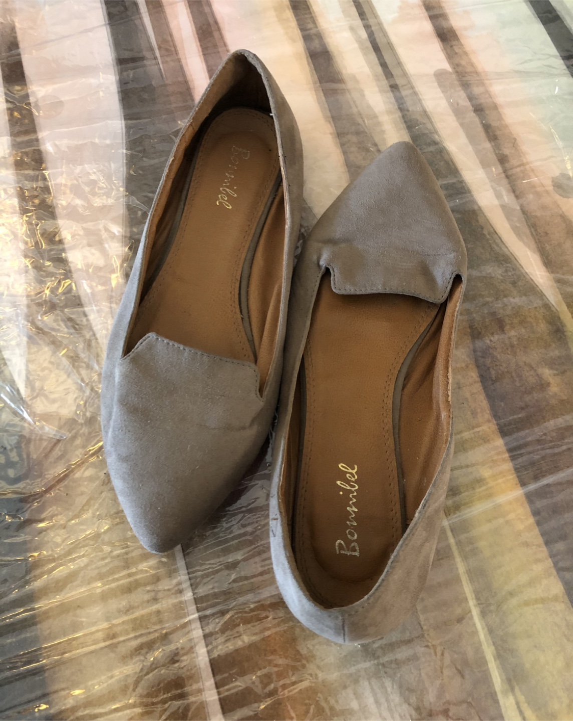 Beige Suede Loafers - Size 9