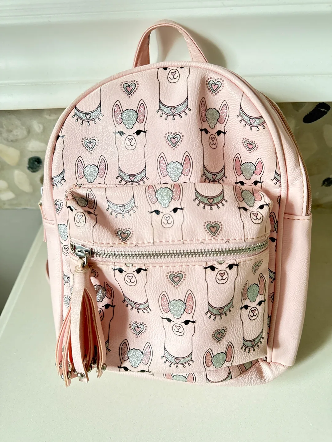 Pink Llama Mini Backpack thumbnail