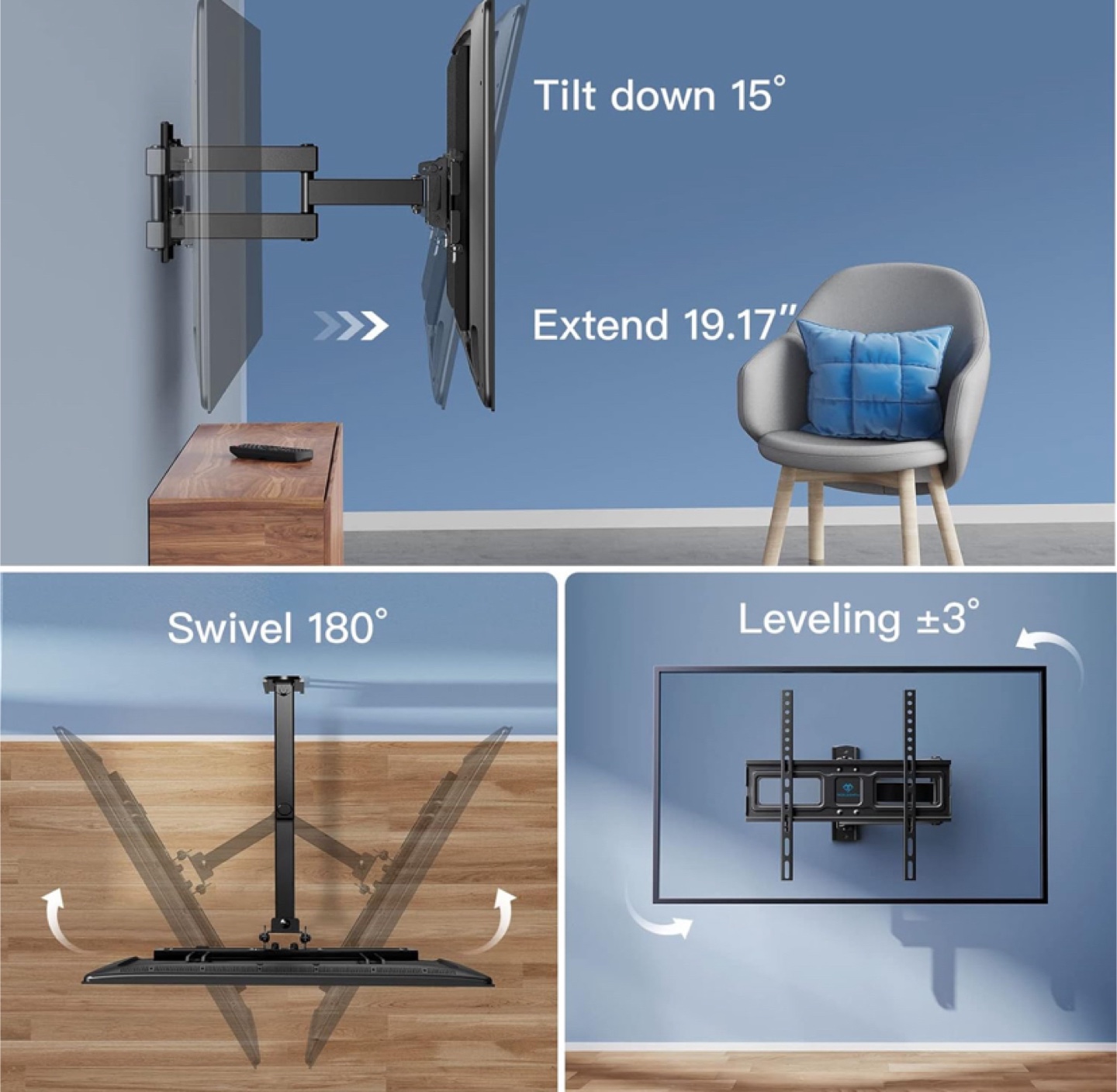PERLESMITH Full-Motion TV Wall Mount PSMFK7 - photo 5