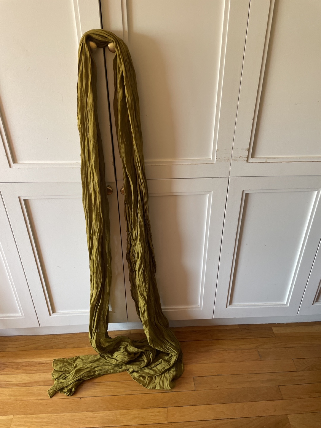 Olive Green Crinkled Scarf