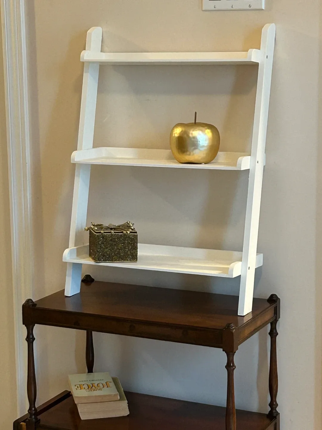 White 3-Tier Ladder Shelf/ wall mounted image indicator(2)