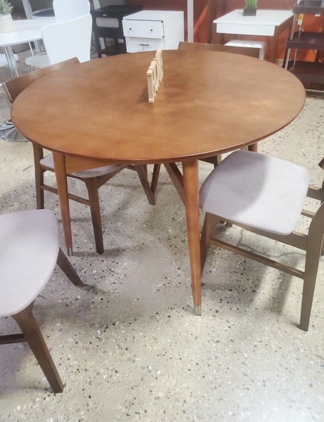 New 5 Piece Mid Century Modern Round Kitchen or Dining Set - photo 2