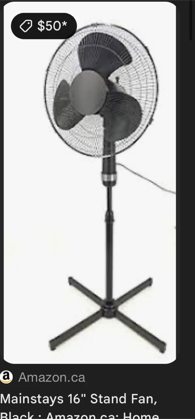 Mainstays 16" Stand Fan - Black image indicator(2)