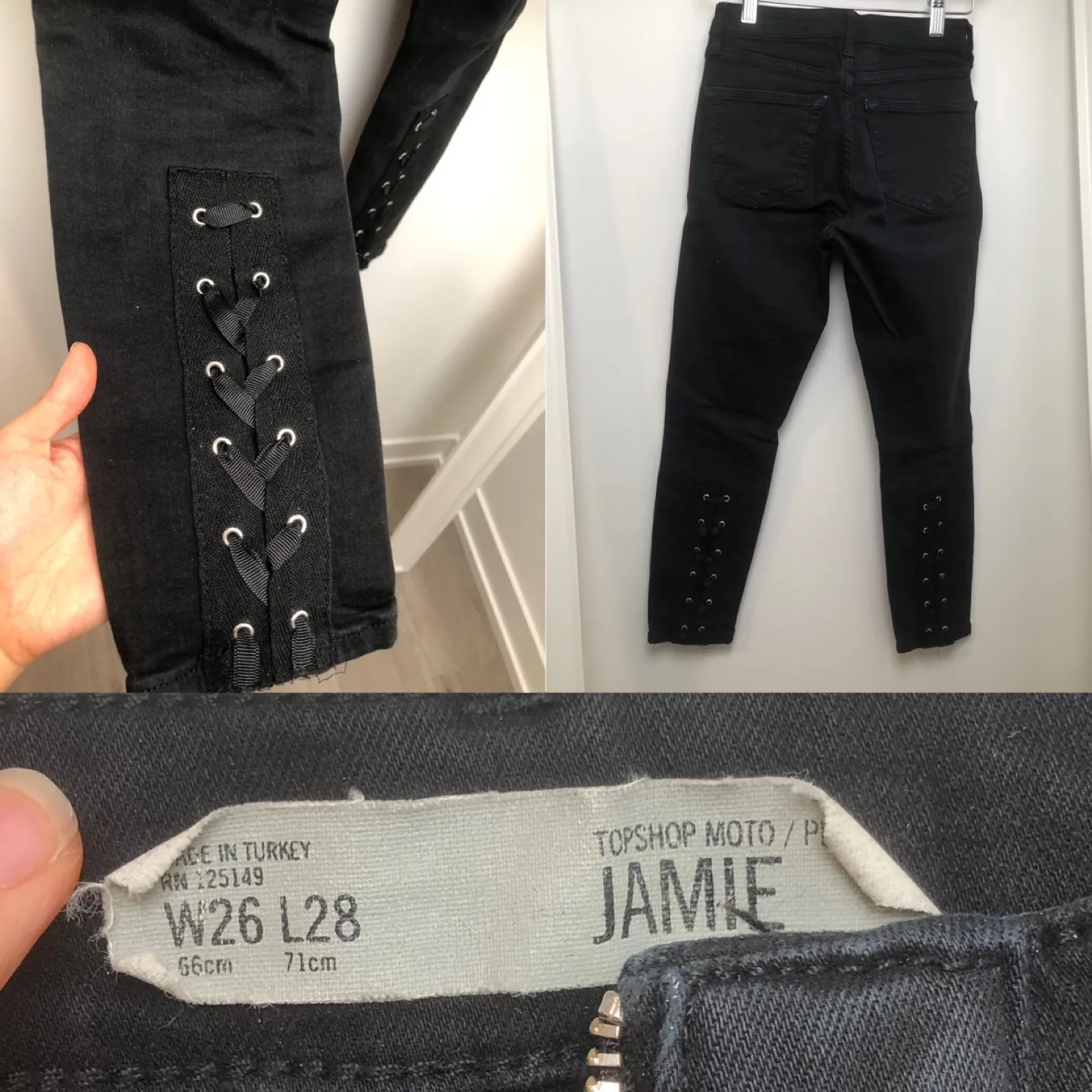 Topshop Jamie Black Jeans - W26 L28 thumbnail