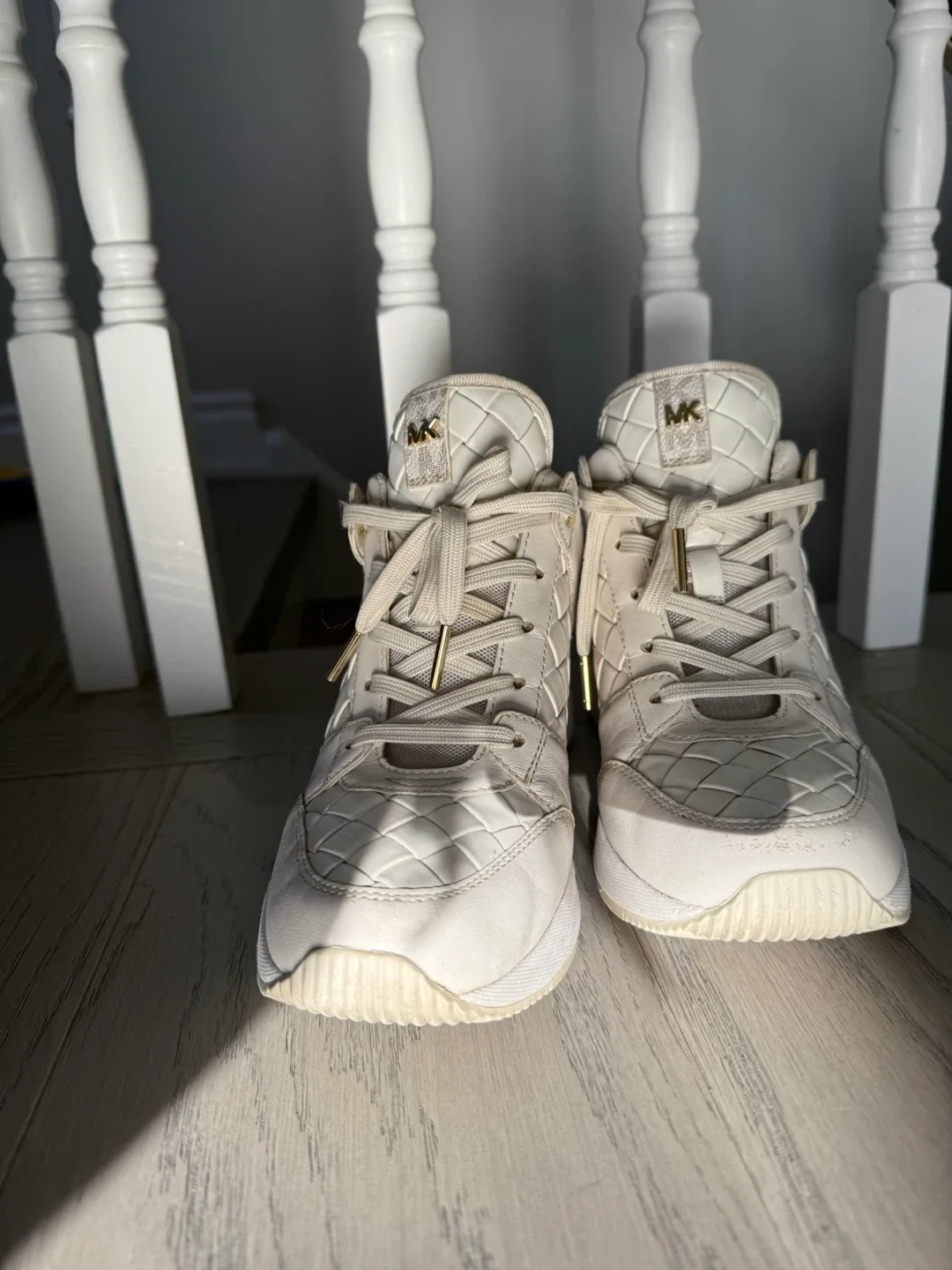 Michael Kors Cream/Gold Sneakers, Size 7.5M image indicator(2)