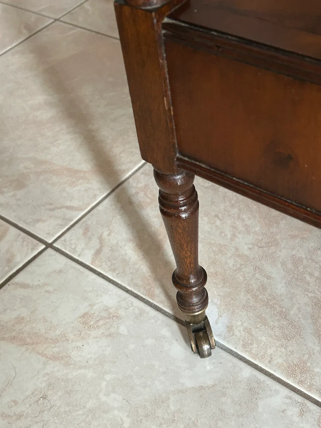 Vintage Brown Wooden Side Table/ little console image indicator(4)