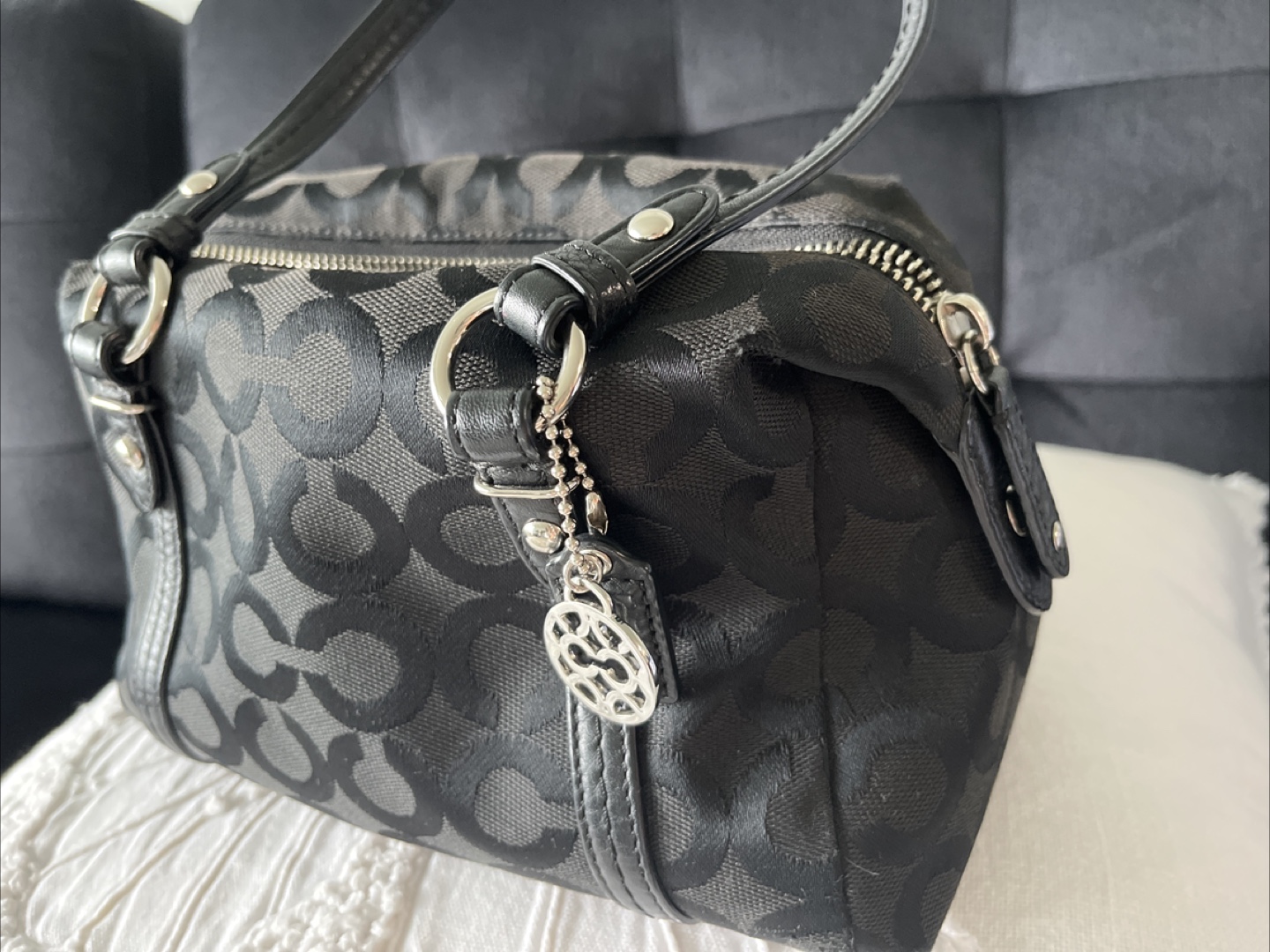 Coach Black Signature Satchel - photo 4