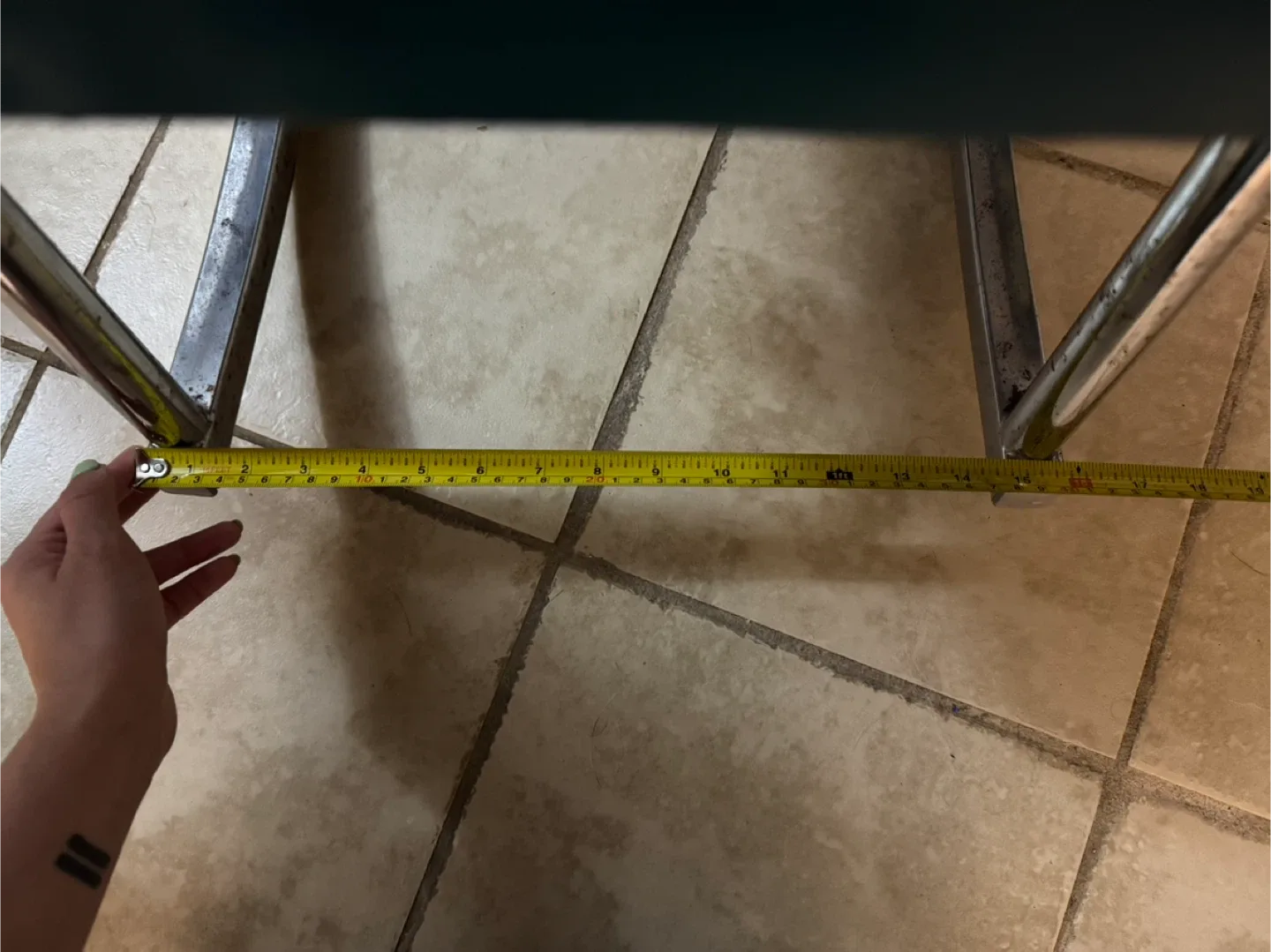 Vintage MCM Rocking Chair - Teal Vinyl & Chrome (Atomic Era) image indicator(5)