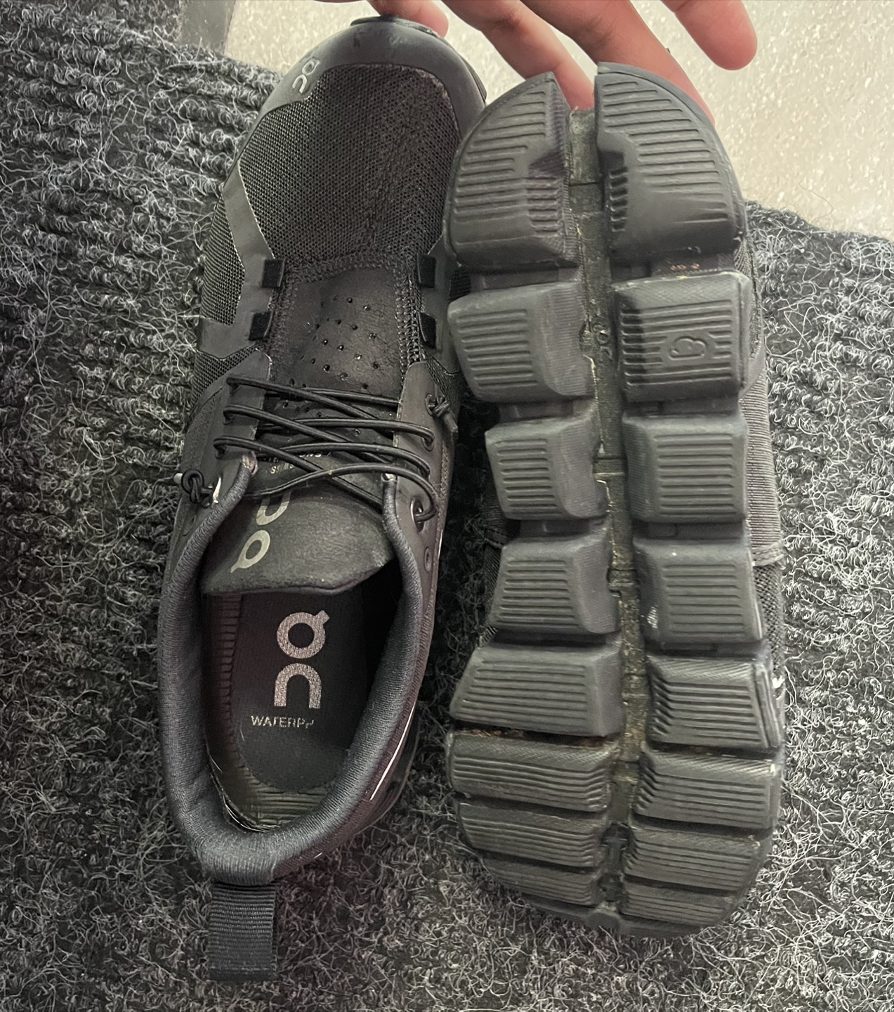 On Cloud Waterproof Black Running Shoes - photo 3