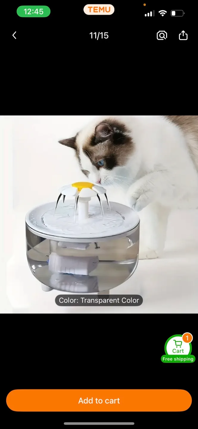 Cat Water Fountain - Transparent thumbnail
