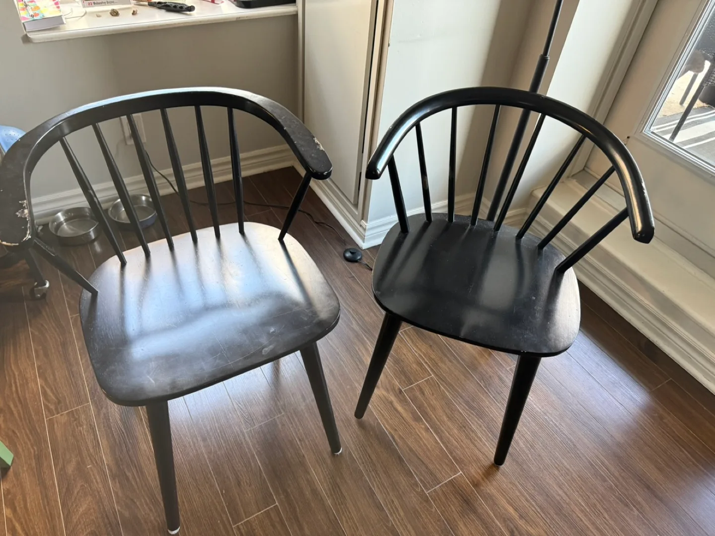 Two Black Windsor Style Chairs image indicator(2)