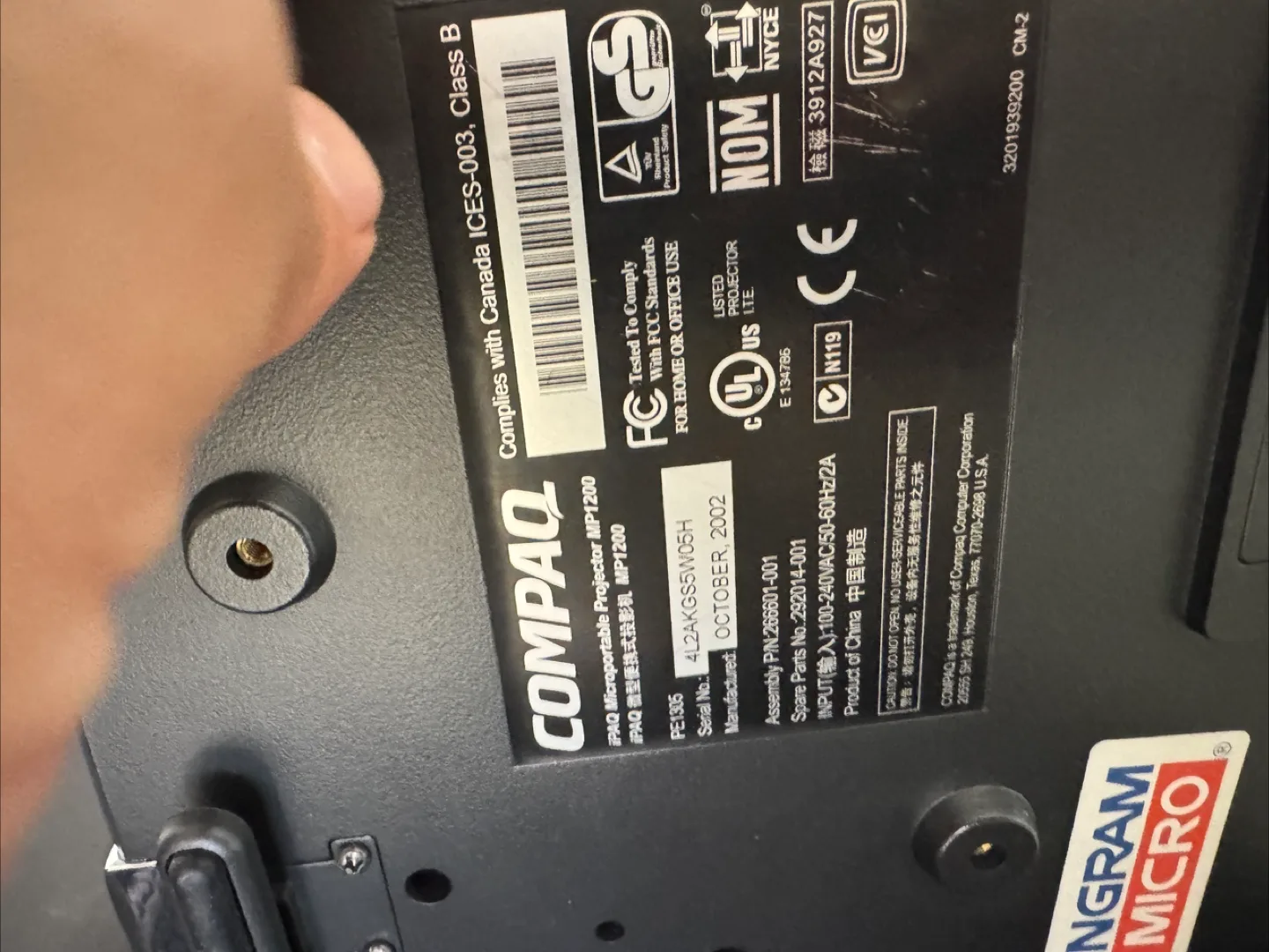 Compaq iPAQ Microportable Projector MP1200 image indicator(4)