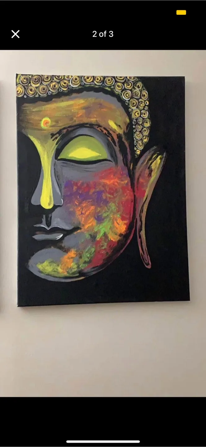 Canvas Paintings buddha and lord ganesha image indicator(3)