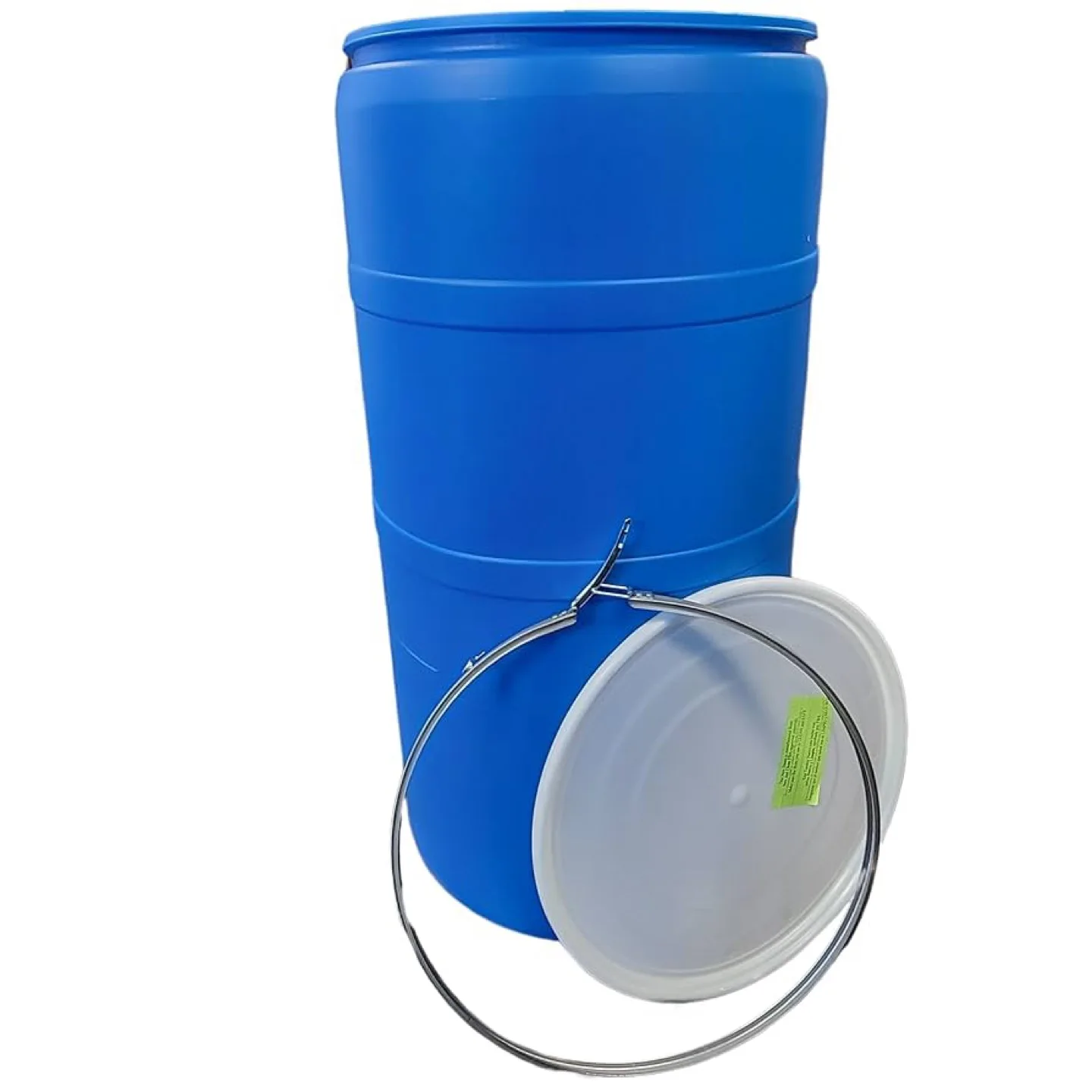 Blue 77 Gallon Plastic Barrel with Lid image indicator(4)