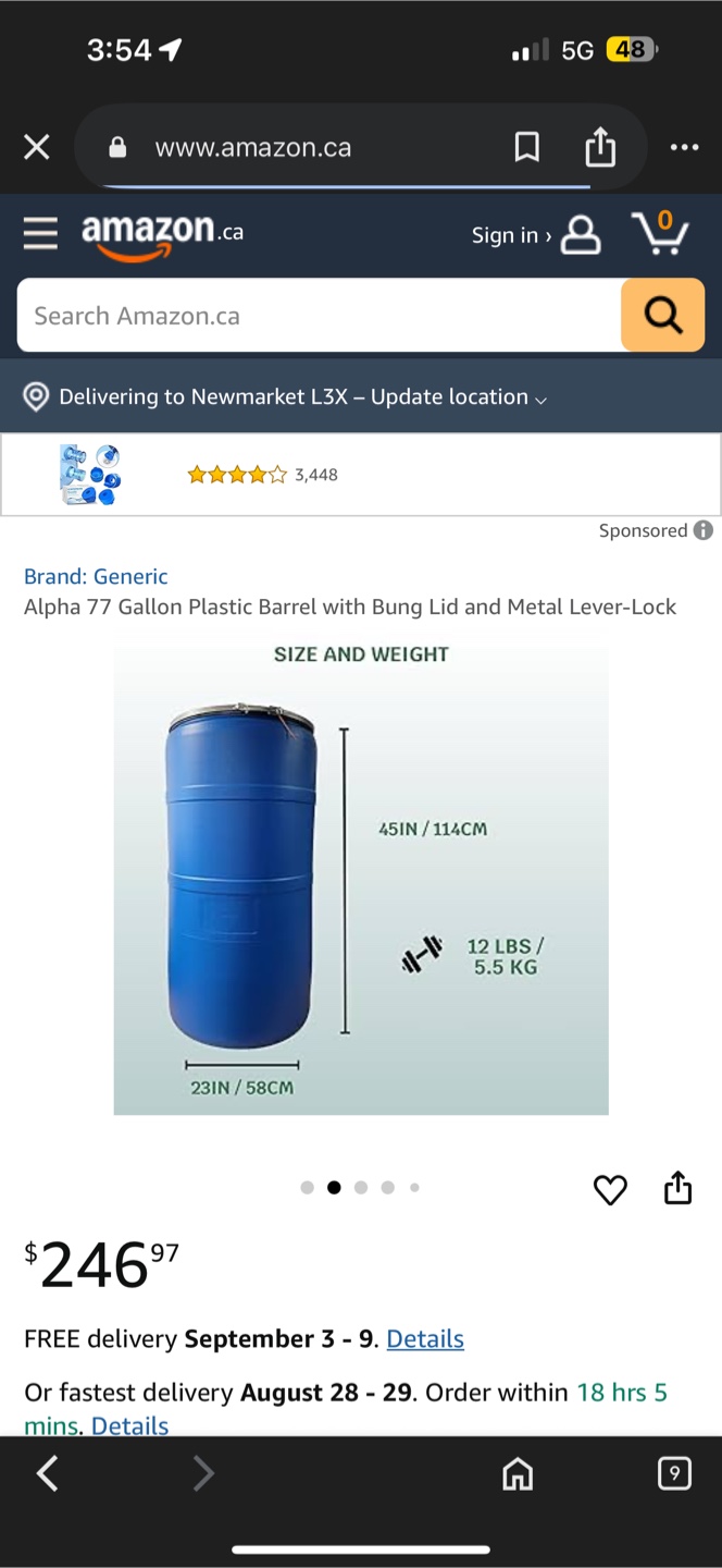 Blue 77 Gallon Plastic Barrel with Lid - photo 3