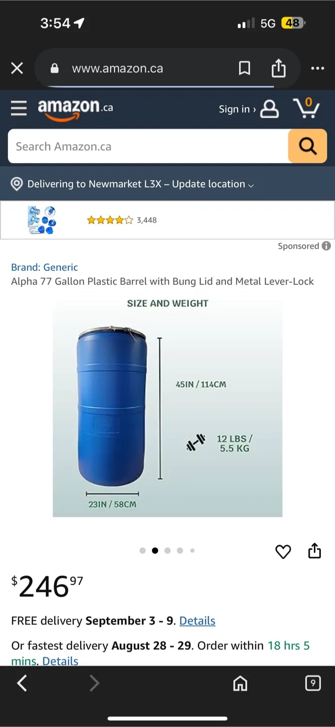 Blue 77 Gallon Plastic Barrel with Lid image indicator(3)