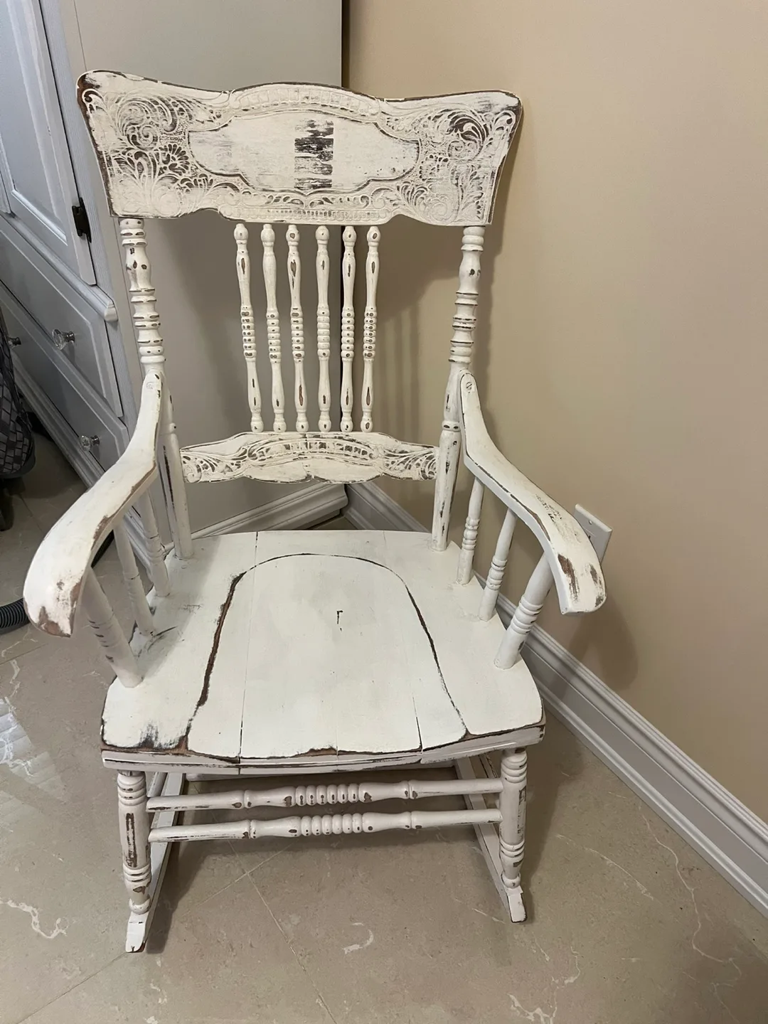 Antique White Rocking Chair thumbnail