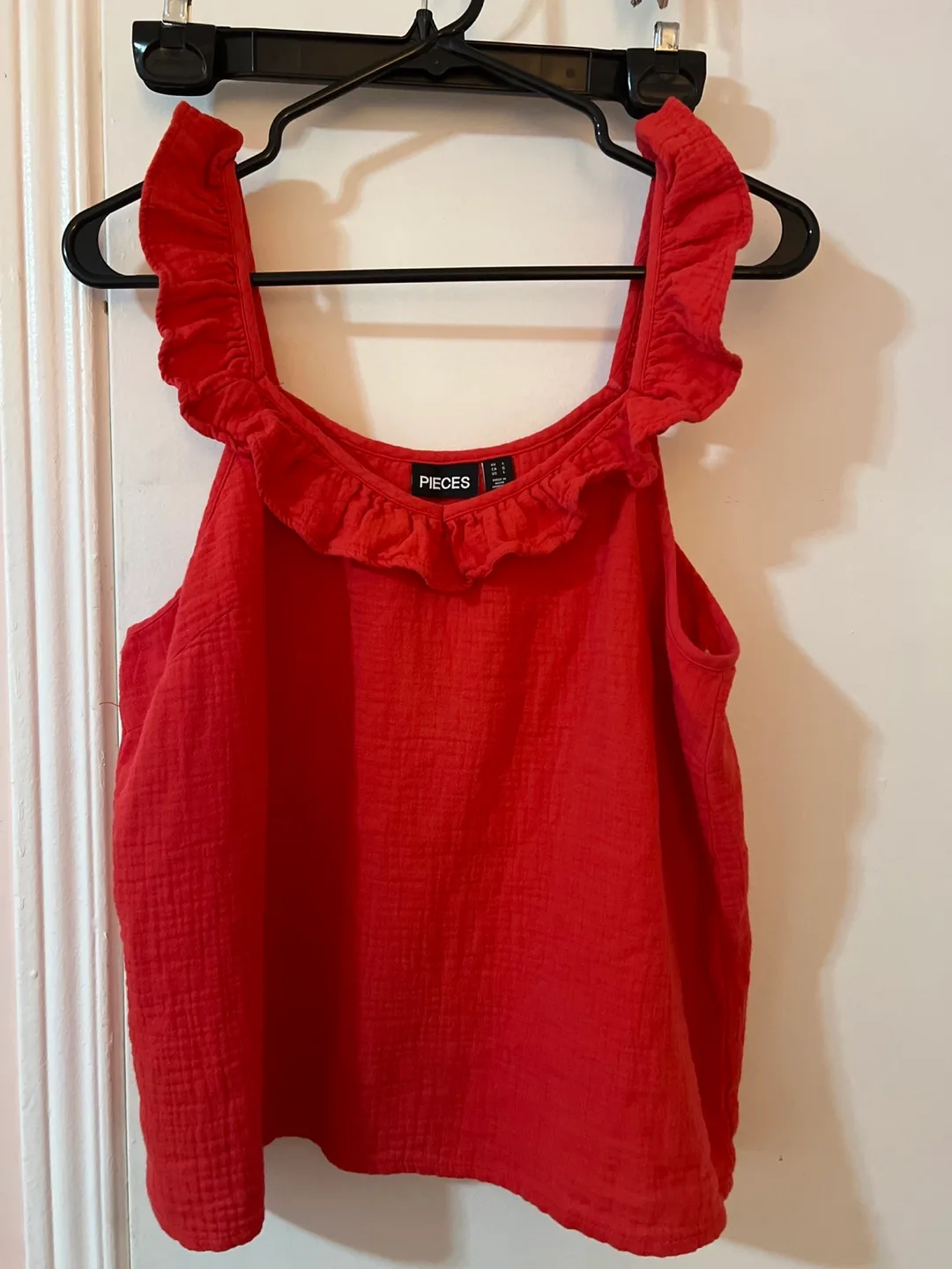 Pieces Red Ruffle Tank Top - Size L thumbnail