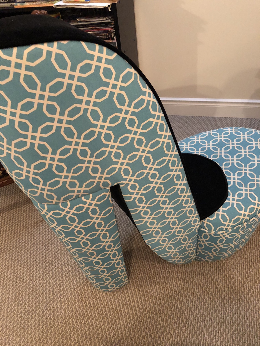 Accent Chair Shoe - Blue Patterned