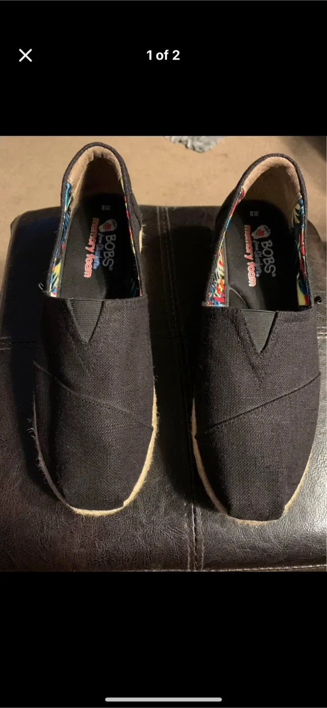 BOBS from Skechers Black Slip-On Shoes - Size 8 thumbnail