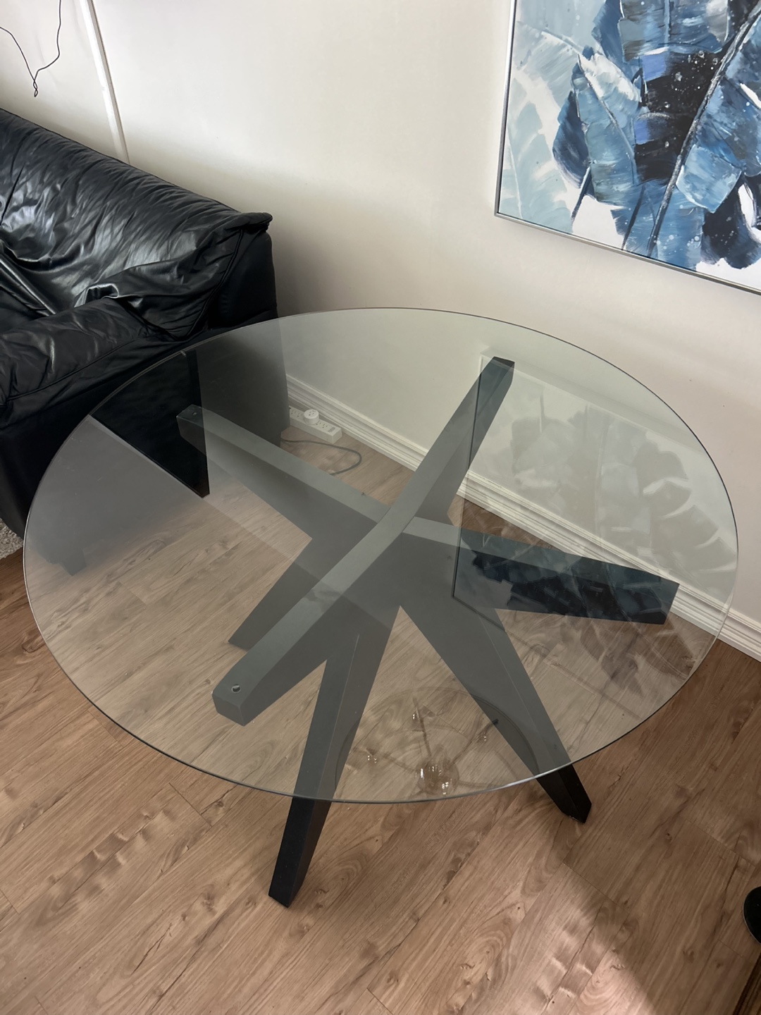 EQ3 Round Glass Top Dining Table - photo 3