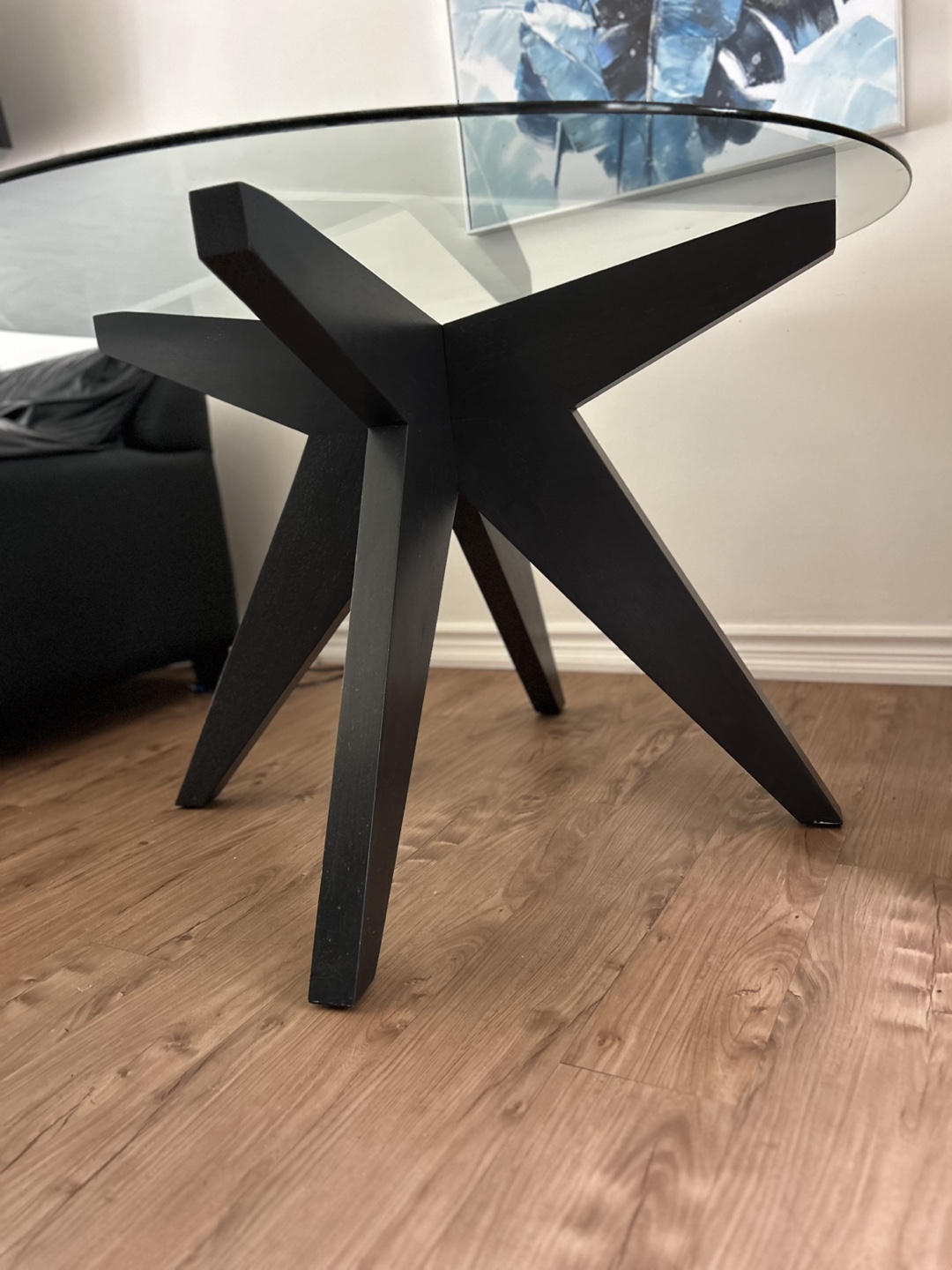 EQ3 Round Glass Top Dining Table - photo 2