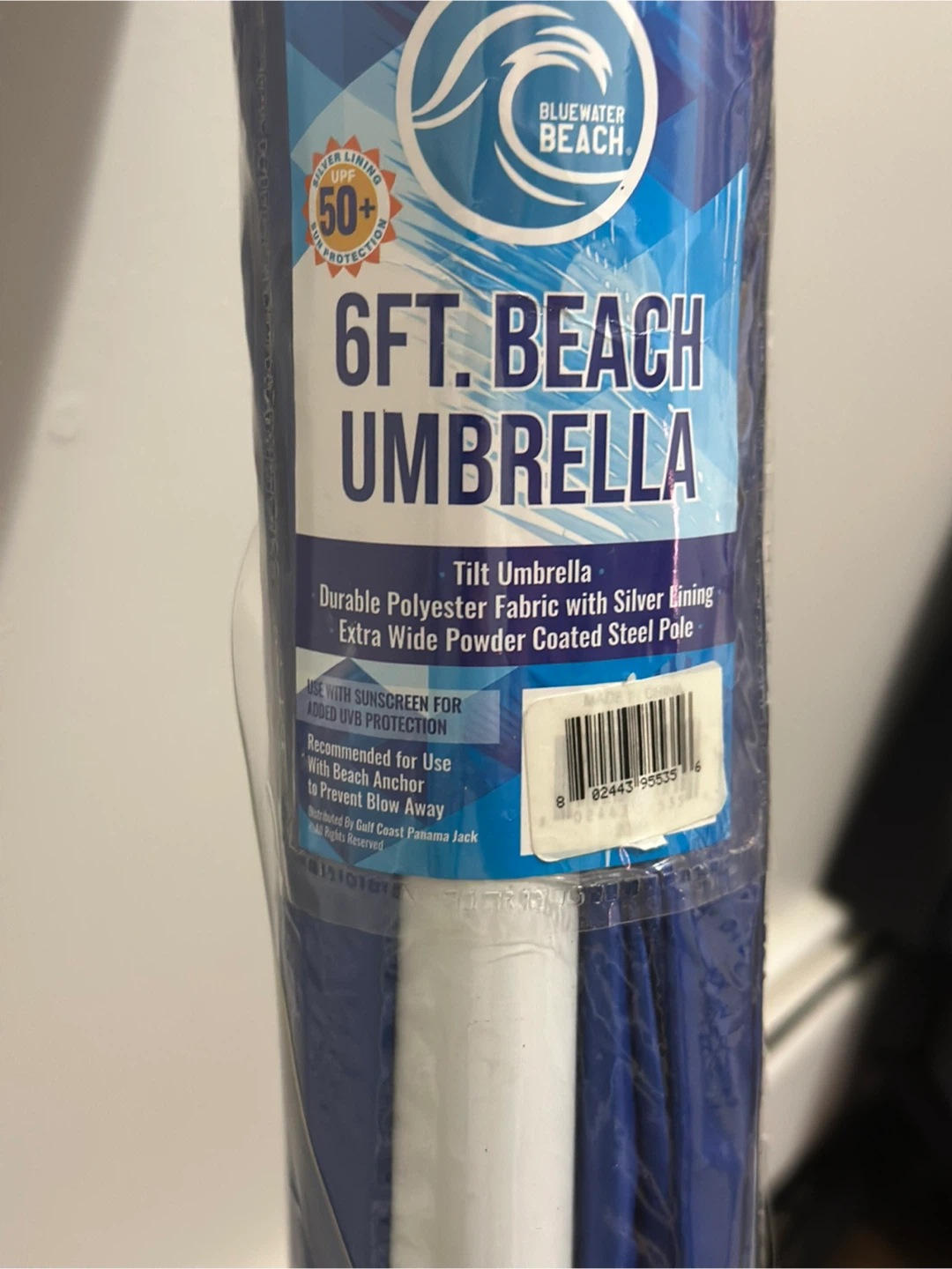Bluewater Beach 6ft Beach Umbrella - Blue - photo 3