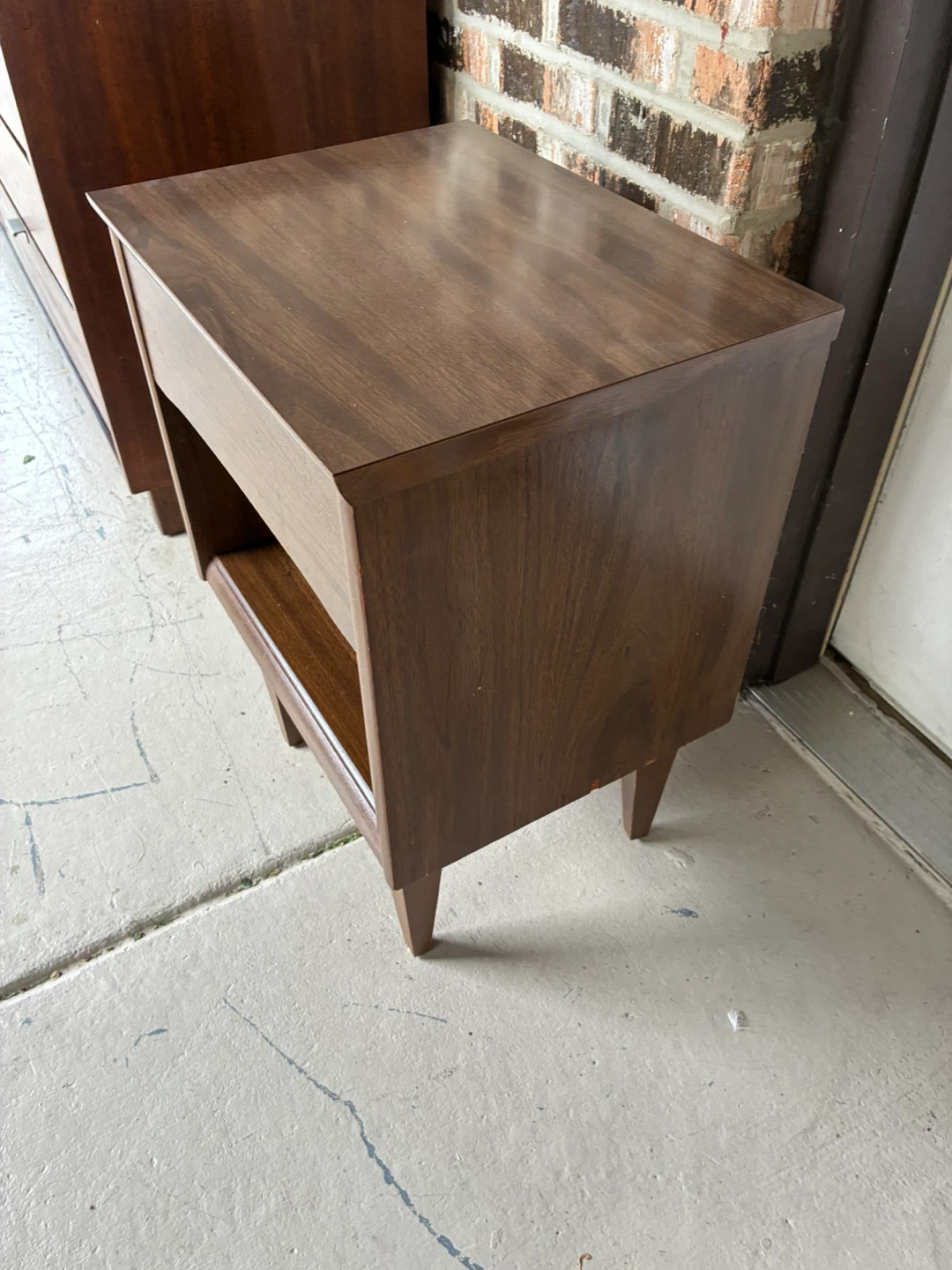 Wooden Nightstand with Drawer - photo 3