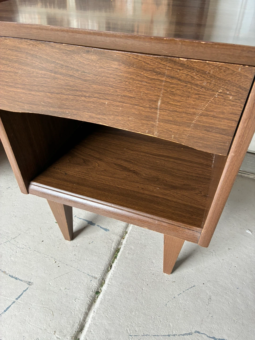 Wooden Nightstand with Drawer - photo 2